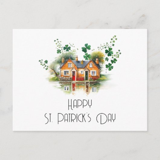 St. Patrick's Day Four Leaf Clover House Realty Briefkaart (Voorkant)