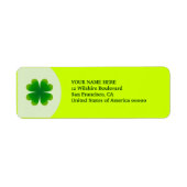 St. Patrick's Day Four Leaf Clover Label Adres (Voorkant)