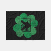 St Patricks Day Four Leaf Clover - Lucky Hockey Go Fleece Deken (Voorkant (Horizontaal))