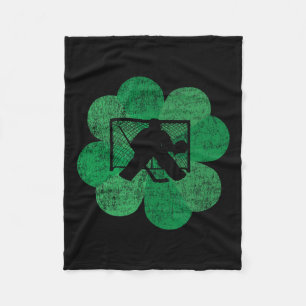 St Patricks Day Four Leaf Clover - Lucky Hockey Go Fleece Deken