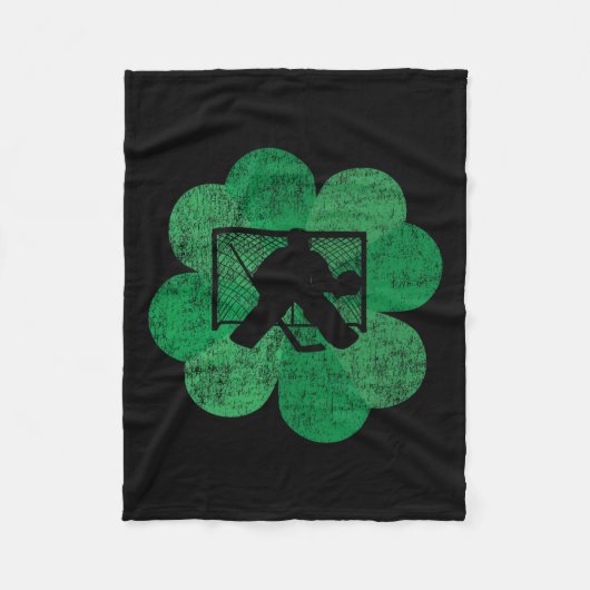 St Patricks Day Four Leaf Clover - Lucky Hockey Go Fleece Deken (Voorkant)