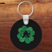 St Patricks Day Four Leaf Clover - Lucky Hockey Go Sleutelhanger (Voorkant)