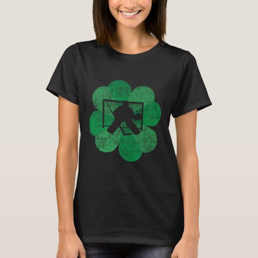 St Patricks Day Four Leaf Clover - Lucky Hockey Go T-shirt (Voorkant)
