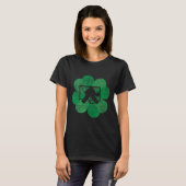 St Patricks Day Four Leaf Clover - Lucky Hockey Go T-shirt (Voorkant volledig)
