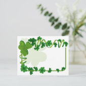 St. Patrick's Day Four Leaf Clover Lucky Shamrocks Briefkaart (Staand voorkant)