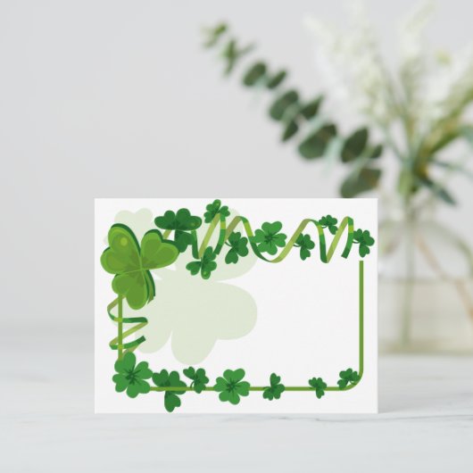 St. Patrick's Day Four Leaf Clover Lucky Shamrocks Briefkaart (Staand voorkant)