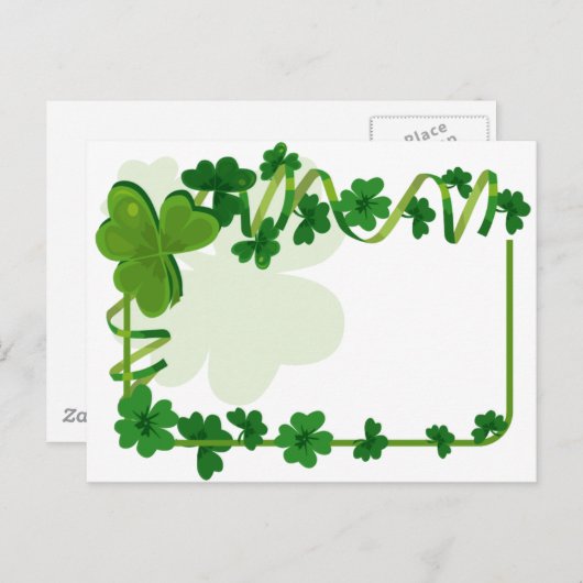 St. Patrick's Day Four Leaf Clover Lucky Shamrocks Briefkaart (Voorkant / Achterkant)