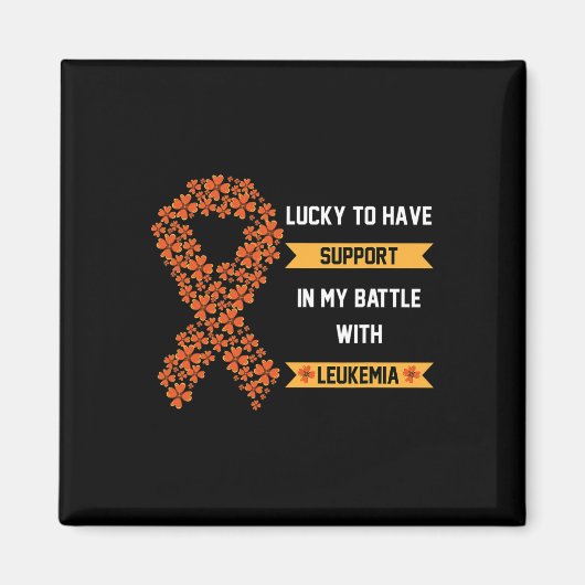 St Patrick's Day Four Leaf Clover Oranje leukemie  Magneet (Voorkant)