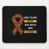 St Patrick's Day Four Leaf Clover Oranje leukemie  Muismat (Voorkant)