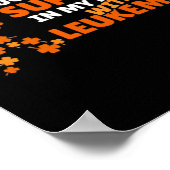 St Patrick's Day Four Leaf Clover Oranje leukemie Poster (Hoek)