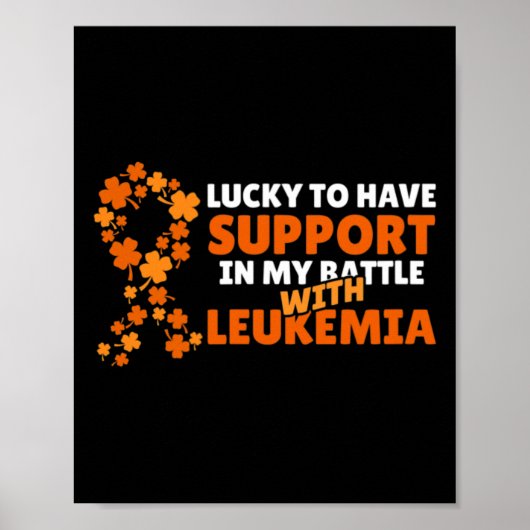 St Patrick's Day Four Leaf Clover Oranje leukemie Poster (Voorkant)