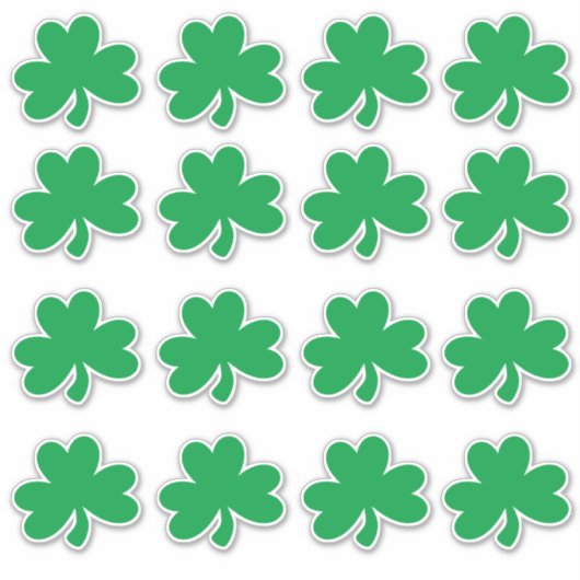 St. Patrick's Day Four Leaf Clover Party Groen Sticker (Voorkant)