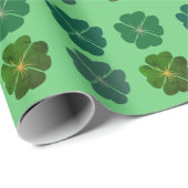 St. Patrick's Day Four Leaf Clover Pattern Cadeaupapier (Rol Hoek)