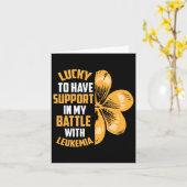 St Patricks Day Four Leaf Clover Raise Leukemie Aw Kaart (Gele Bloem)