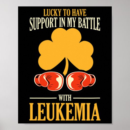 St Patricks Day Four Leaf Clover Raise Leukemie Aw Poster (Voorkant)