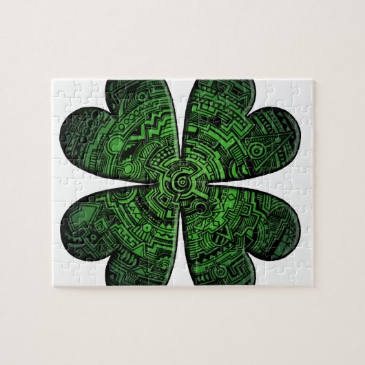 St. Patrick's Day Four Leaf Clover/Shamrock Celtic Legpuzzel (Horizontaal)