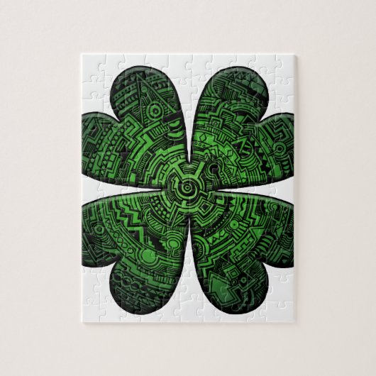 St. Patrick's Day Four Leaf Clover/Shamrock Celtic Legpuzzel (Verticaal)