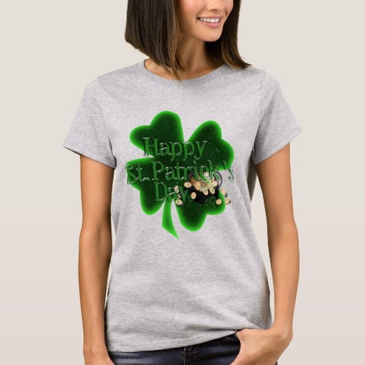 St. Patrick's Day Four Leaf Clover T-shirt (Voorkant)