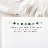St Patricks Day Four Leaf Clovers Retouradres Etiket (Insitu)