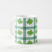 St Patricks Day Four Leaf Lucky Clover Pattern Koffiemok (Voorkant links)
