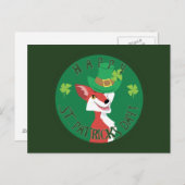 St. Patrick's Day Fox Briefkaart (Voorkant / Achterkant)
