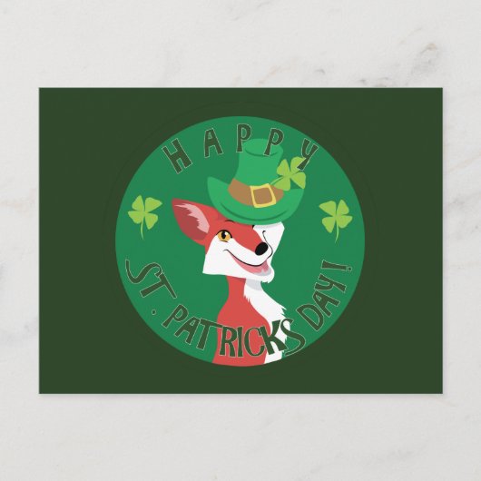 St. Patrick's Day Fox Briefkaart (Voorkant)