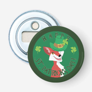 St. Patrick's Day Fox Button Flesopener