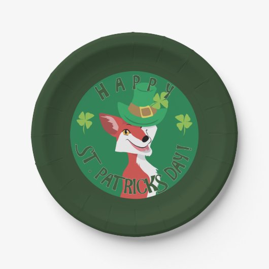 St. Patrick's Day Fox Papieren Bordje (Voorkant)