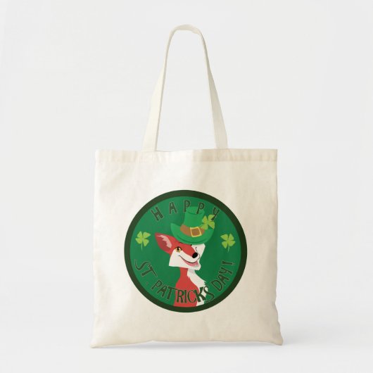 St. Patrick's Day Fox Tote Bag (Voorkant)