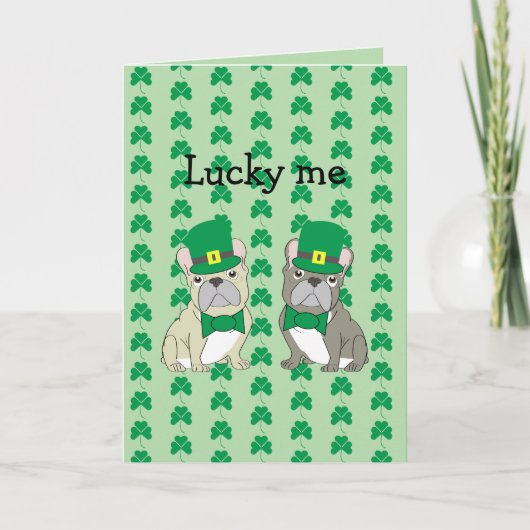 St. Patrick's Day, Franse Bulldog Kaart (Voorkant)