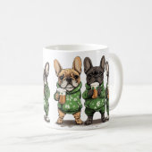 St. Patrick's Day Franse Bulldogs Koffiemok (Voorkant rechts)