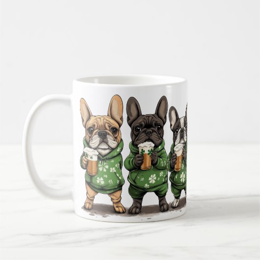 St. Patrick's Day Franse Bulldogs Koffiemok (Links)
