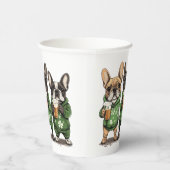 St. Patrick's Day Franse Bulldogs Papieren Bekers (Rechts)