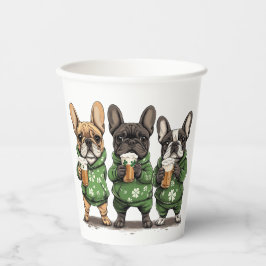 St. Patrick's Day Franse Bulldogs Papieren Bekers