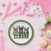 St. Patrick's Day Franse Bulldogs Papieren Bordje (Feest)