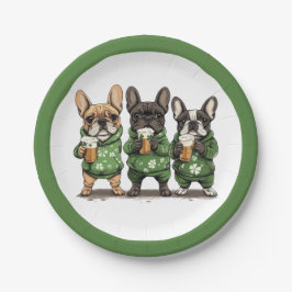 St. Patrick's Day Franse Bulldogs Papieren Bordje
