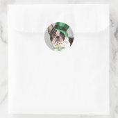 St. Patrick's Day French Bulldog Classic Round Sti Ronde Sticker (Tas)