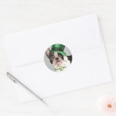 St. Patrick's Day French Bulldog Classic Round Sti Ronde Sticker (Envelop)