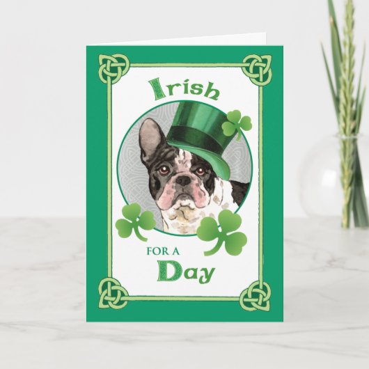 St. Patrick's Day French Bulldog Kaart (Voorkant)