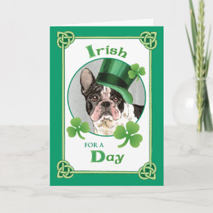 St. Patrick's Day French Bulldog Kaart