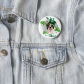 St. Patrick's Day French Bulldog Ronde Button 5,7 Cm (In situ)