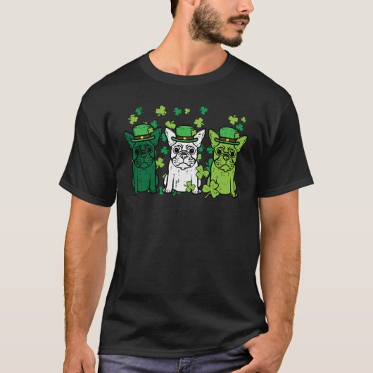 St Patricks Day French Bulldogs Dog Frenchie Men W T-shirt (Voorkant)