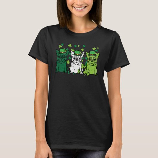 St Patricks Day French Bulldogs Dog Frenchie Men W T-shirt (Voorkant)
