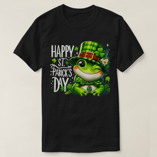 St Patricks Day Frog Face Saint Pattys Paddys Mann T-shirt (Design voorkant)