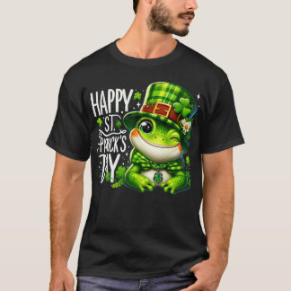 St Patricks Day Frog Face Saint Pattys Paddys Mann T-shirt