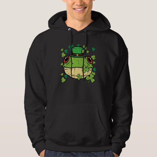 St Patricks Day Frog Face Saint Pattys Paddys Men  Hoodie (Voorkant)