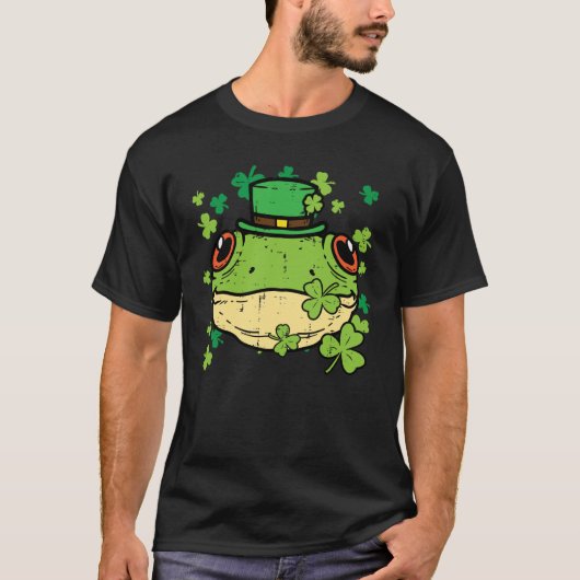St Patricks Day Frog Face Saint Pattys Paddys Men  T-shirt (Voorkant)