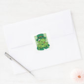 St. Patrick's Day Frog Lucky Shamrock Vierkante Sticker (Envelop)