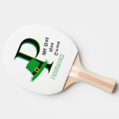 St. Patrick's Day Fun 3-Color Monogram Tafeltennisbatje (Zijkant)