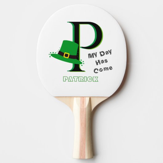 St. Patrick's Day Fun 3-Color Monogram Tafeltennisbatje (Voorkant)